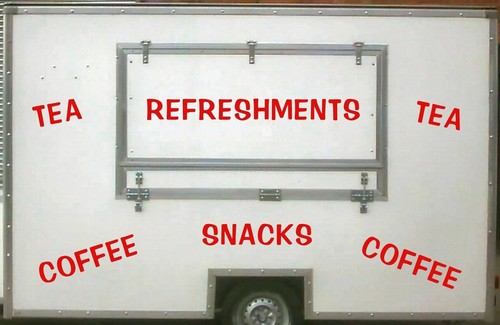 Large wording burger van - wording,