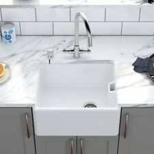 LSC Belfast 445 Compact 1.0 Bowl Fireclay Ceramic Kitchen Sink & Chrome Waste