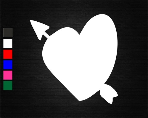 Heart arrow vinyl decal - heart, &