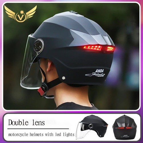 Motorcycle helmets with led - with,