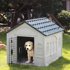 Villa Plastic Pet Kennel House Weatherproof For Indoor And Outdoor Pet Shelter
