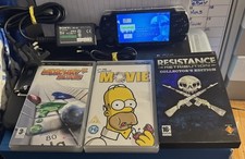 Sony PSP-2003 Black Game System Memory Card and Original Charger & 3 Umd Bundle