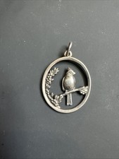 Retired HTF James Avery STERLING SILVER 925 CARDINAL BIRD OVAL PENDANT CHARM