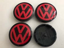 4x VW Wheel Centre Caps Golf Passat Jetta Polo 1J0601171 6N0601171 55mm Red