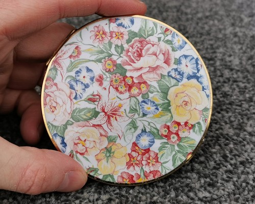 Stratton floral enamel - floral, vintage