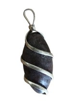 Wired Wrapped Narmadeshwar Shiva Lingam Shivling Stone Pendant Good Luck Fortune