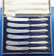 Antique silver handled butter knives Sheffield 