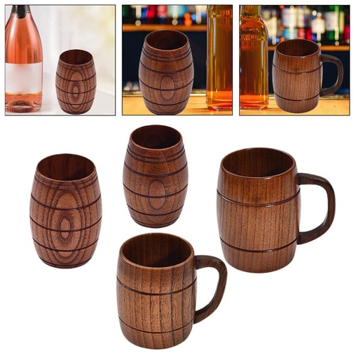 Wooden beer mug barrel shaped - mug,