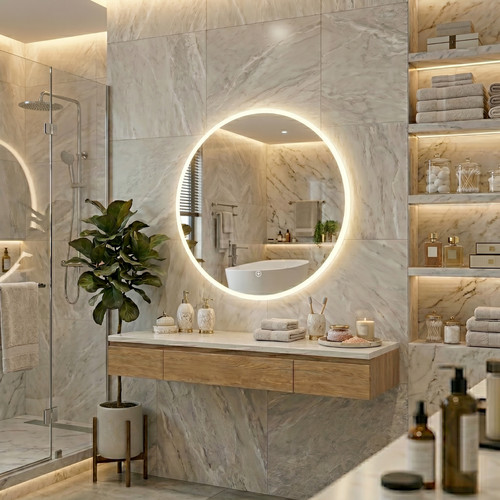Built right bathroom - bathroom, mirror