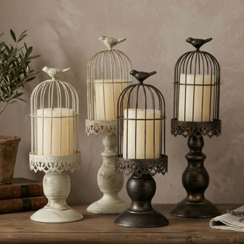 Iron birdcage candle holder - birdcage,