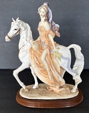 Micena Collection Cinderella Maiden Princess White Horse Statue Vintage