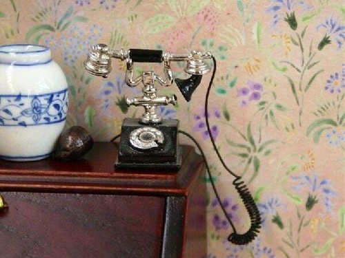 Old style telephone black - , or