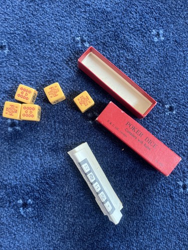 Vintage Poker Dice Set In Box