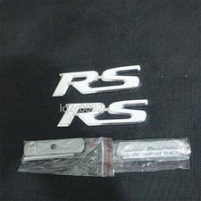 2x Silver Chrome RS White