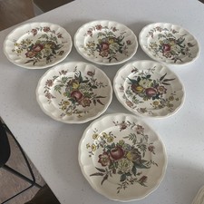 6 x Vintage Copeland Spode Gainsborough Salad Plate 8 5/8” Floral Great Britain