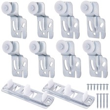 10 Pcs Sliding Closet Door Roller Kit,Wardrobe Door Roller with Slide Track,C...