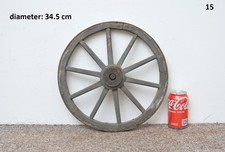 Vintage old wooden cart wagon wheel / 34.5 cm - FREE DELIVERY