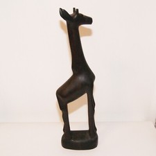 Large Wooden Giraffe Carving - Hand Carved 22" Tall