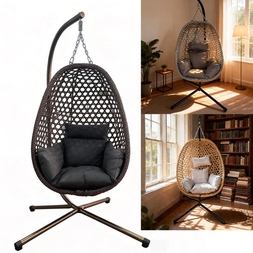 Foldable rattan swing hanging - foldable,