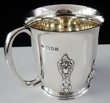 Heavy Sterling Silver Christening Cup, Hallmarked London 1927, Quality Antique