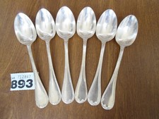 6 x 17 cm Christofle RUBANS Dessert Spoons - Silver Plated Cutlery