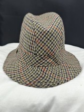 Vintage Trilby Hat Check Brown