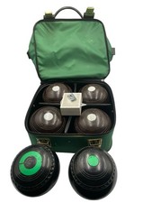 Henselite X 4 + 2 Super-Grip Bowls Size 5 Bowls Vintage with Carry Bag