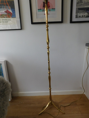 Vintage brass standard lamp - brass,