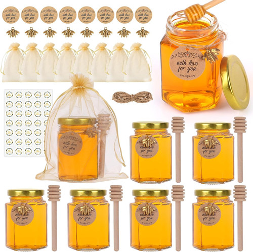 Mini glass honey jars - jars, |