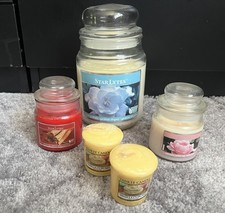 3 Starlytes  candles in jars - 1 Large  , 2 small  + 2  Yankee  candles