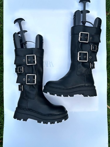 Zara biker chunky boots - zara,