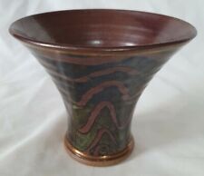 Lovely studio pottery  Tenmuko lustre glazed wide rim vase