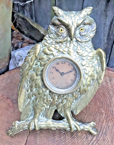 Mantel clock antique brass - mantel,