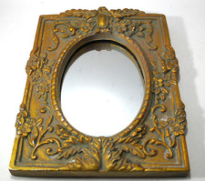 Vintage Bombay Gold Ornate Resin Mirror 6.5"x5"