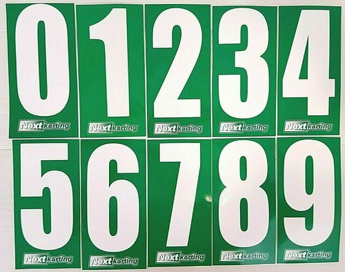 White numbers on green - 4, x