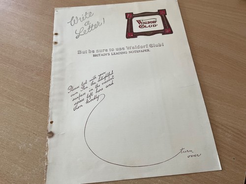 Vintage waldorf club notepaper - club,