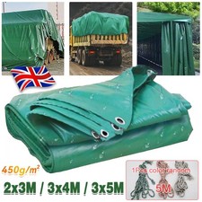 PVC 450gsm Extra Heavy Duty Tarpaulin Waterproof Ground Sheet Cover Lorry Tarp p