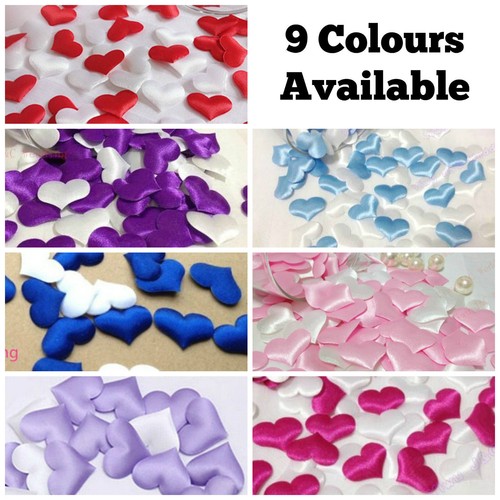 Satin padded fabric - padded, heart