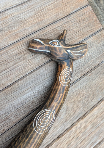 Wooden giraffe carving extra - wooden,