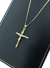9ct Gold CZ Crucifix Cross