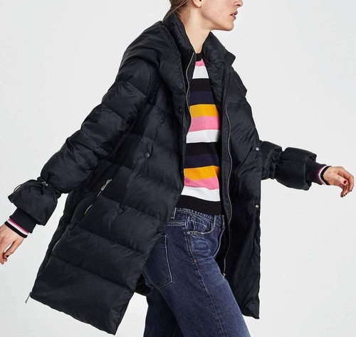 Zara navy blue coat quilted - coat,