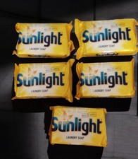 5 X 80g SUNLIGHT SOAP, LEMON MILD GENTLE KITCHEN LAUNDRY MULTIPURPOSE BARS 