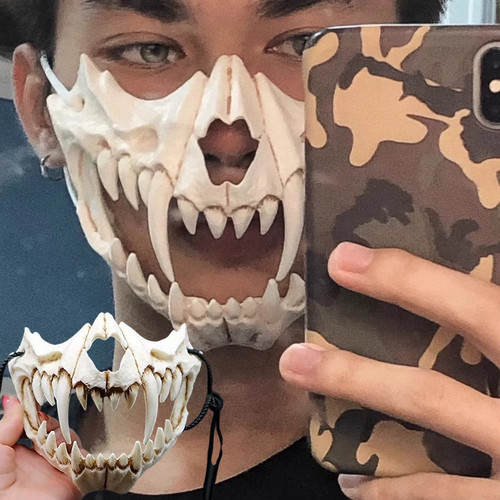 Halloween skull demon half - demon,
