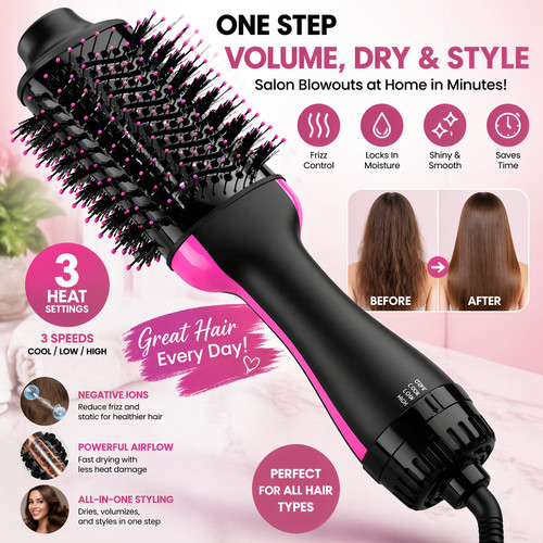 Hair dryer brush hot air - hair,