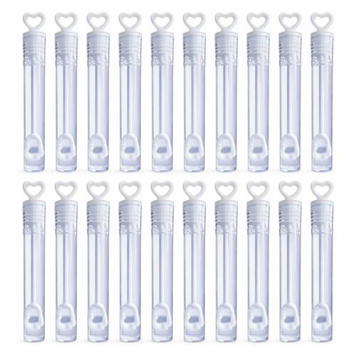 Heart bubbles tubes white - 24,
