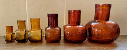 Antique bovril bottles - antique, 16oz