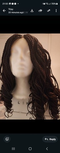 Dark brown long - braided, lace