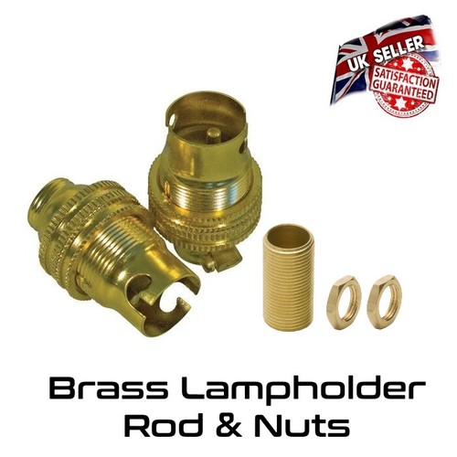 Brass lamp holder switched - brass,