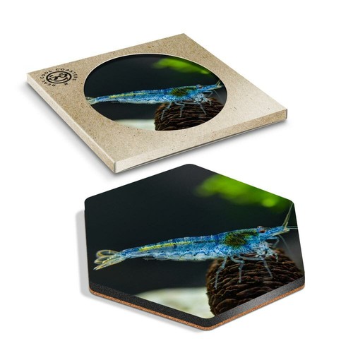 Hexagon coaster blue - x,