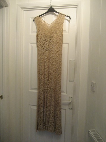 1930 gold lace - lace, evening